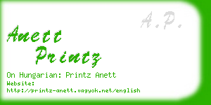anett printz business card